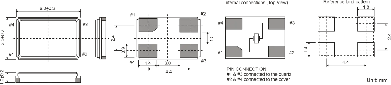 SMD QUARZ 6,0 x 3,5 mm 8.0 - 80.0MHz SMD QUARZ 6,0 x 3,5 mm 8.0 - 80.0MHz