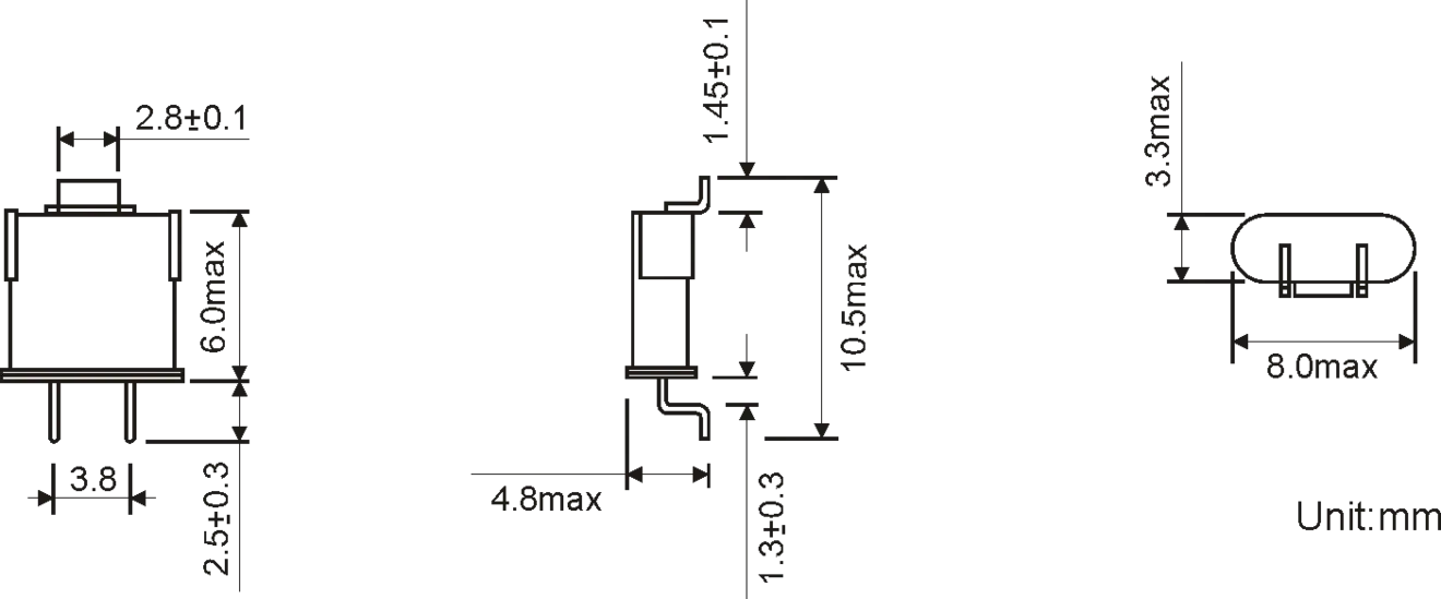 SMD QUARZ UM5/CLIP 8,0 x 3,6 mm 10.00 - 200.0MHz 