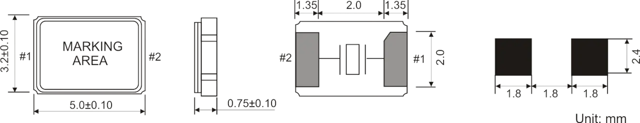 SMD Schwingquarz 5,0 x 3,2 mm SMD Schwingquarz 5,0 x 3,2 mm