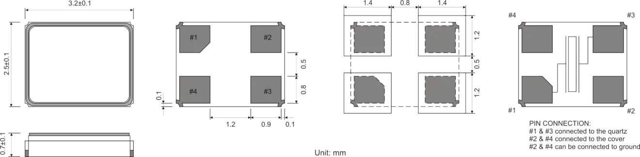 SMD QUARZ 3,2 x 2,5 mm 8.0 - 80.0MHz SMD QUARZ 3,2 x 2,5 mm 8.0 - 80.0MHz