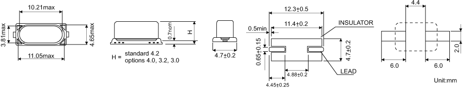 SMD QUARZ HC-49/US SMD 3.5 - 80.0MHz 