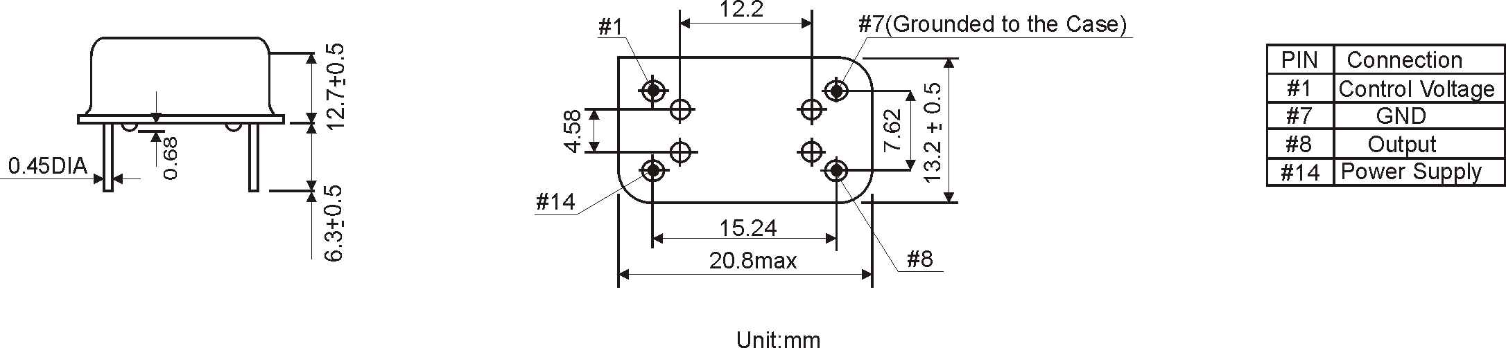 THT OCXO OSZILLATOR 20.8 x 13.2 mm