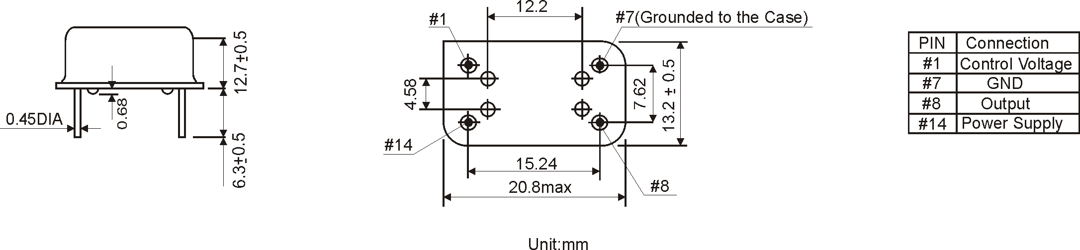 THT OCXO OSZILLATOR 20.8 x 13.2 mm THT OCXO OSZILLATOR 20.8 x 13.2 mm