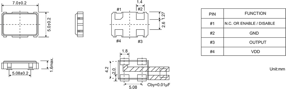 KERAMIK SMD SPXO OSZILLATOR 7,0 x 5,0 mm 