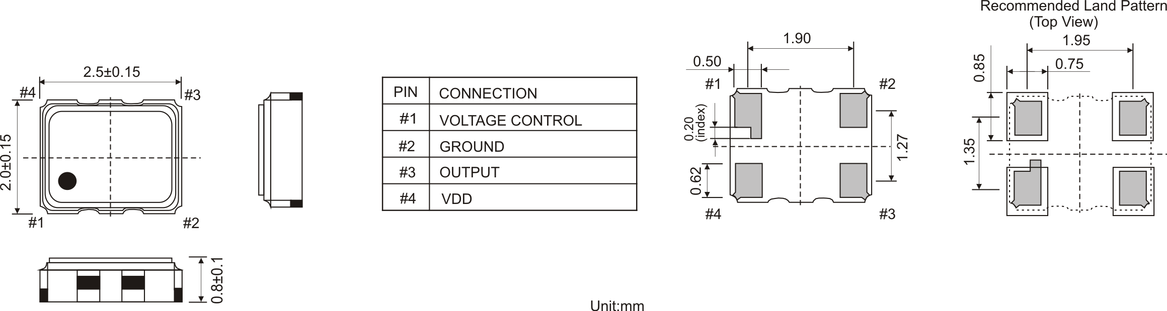 KERAMIK SMD VCTCXO OSZILLATOR 2,5 x 2,0 mm KERAMIK SMD VCTCXO OSZILLATOR 2,5 x 2,0 mm