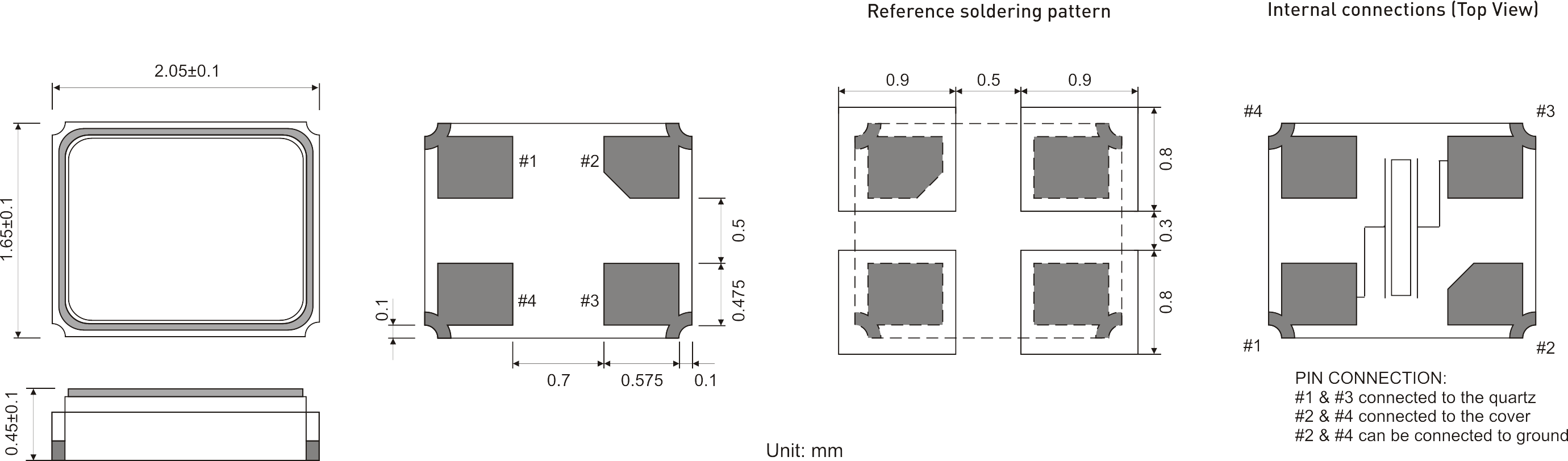 SMD QUARZ 2.0 x 1.6 mm 20.0 - 60.0MHz 