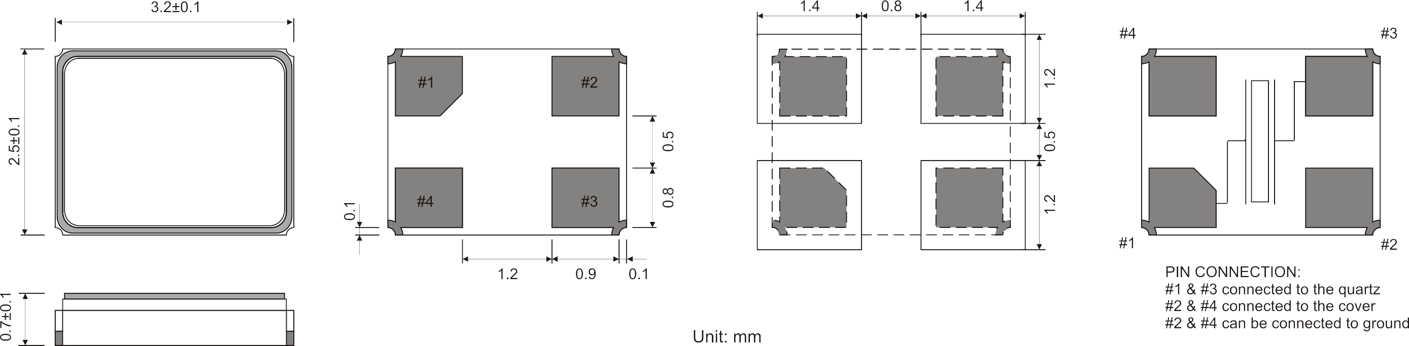 SMD QUARZ 3,2 x 2,5 mm 8.0 - 80.0MHz 