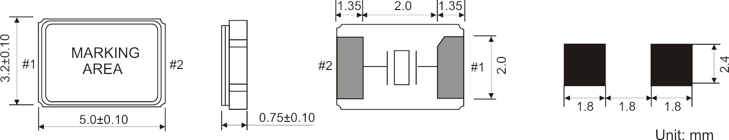 SMD Schwingquarz 5,0 x 3,2 mm